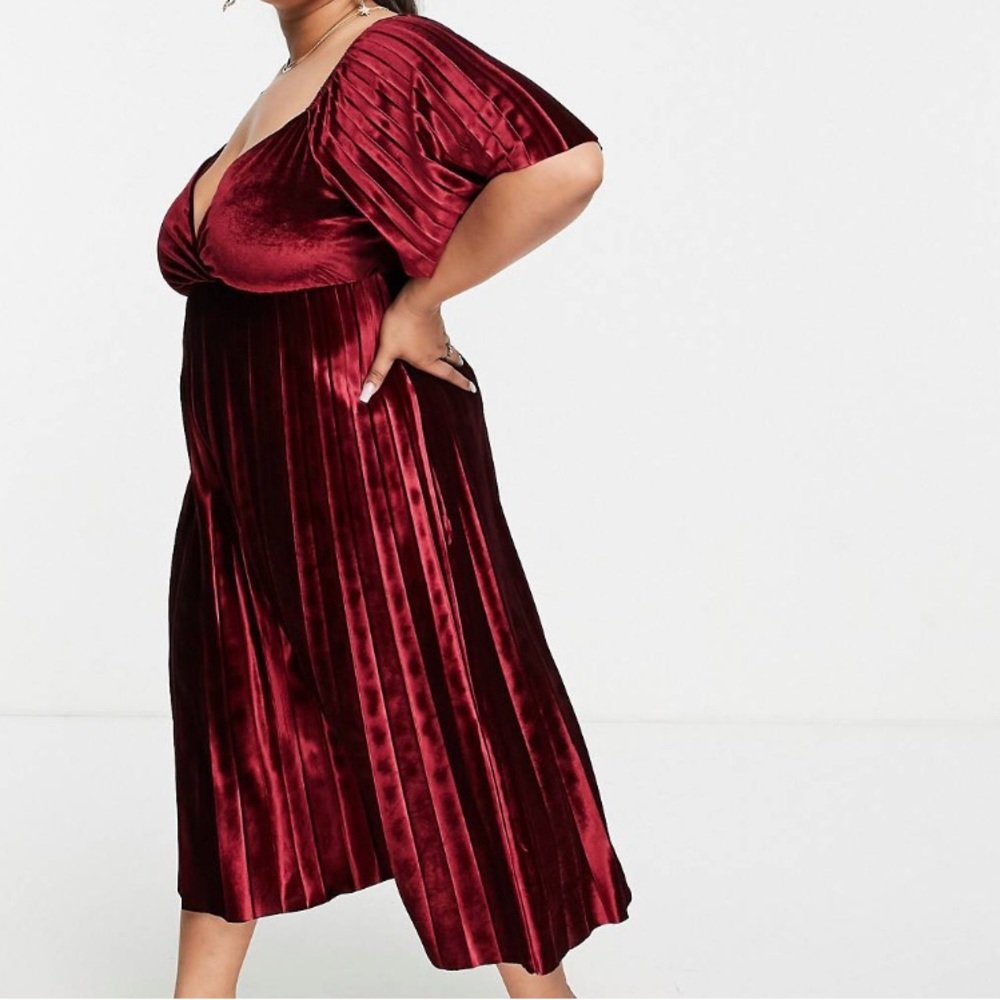 ASOS Curve Pleated Midi Dress